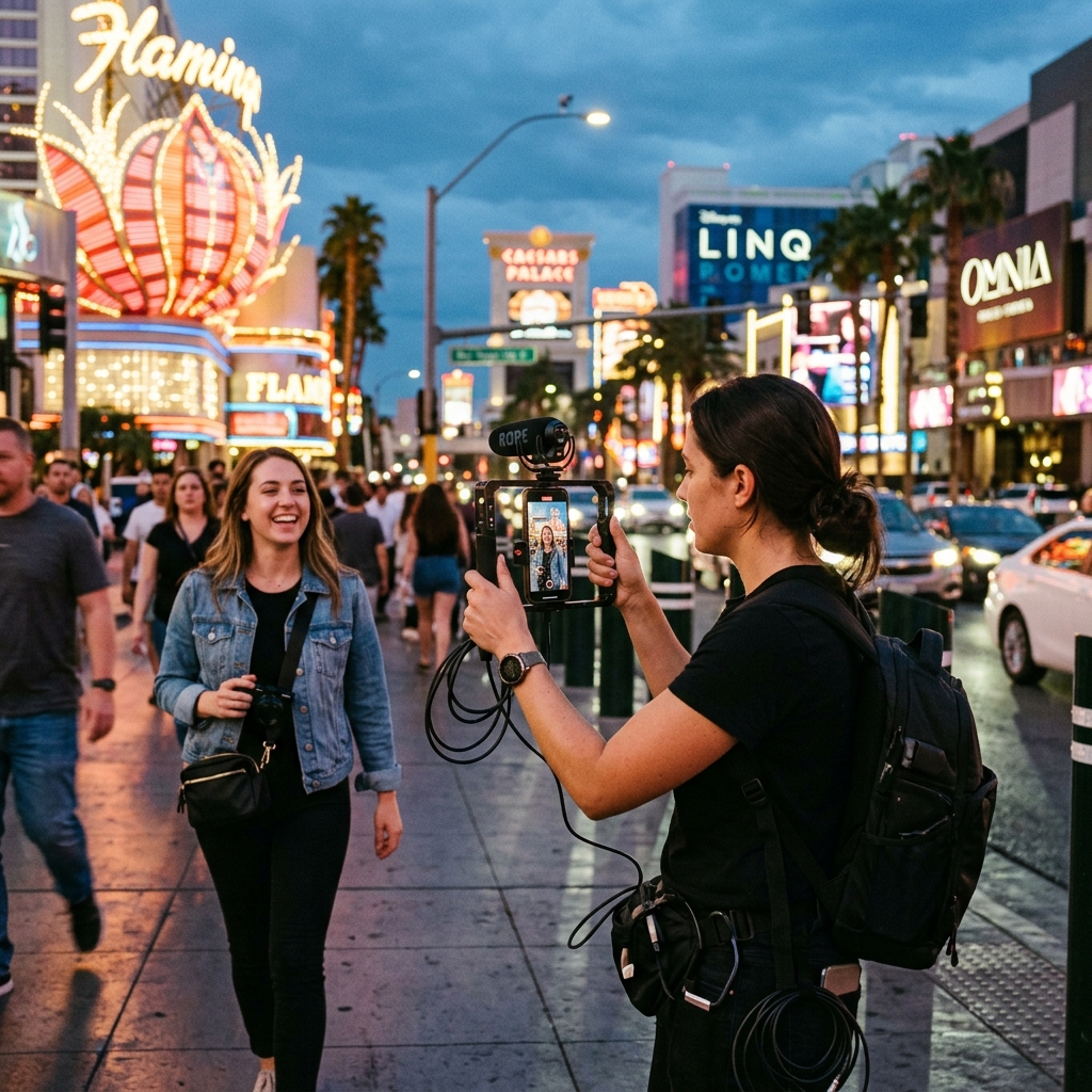 Vegas vertical reel video session on the Strip